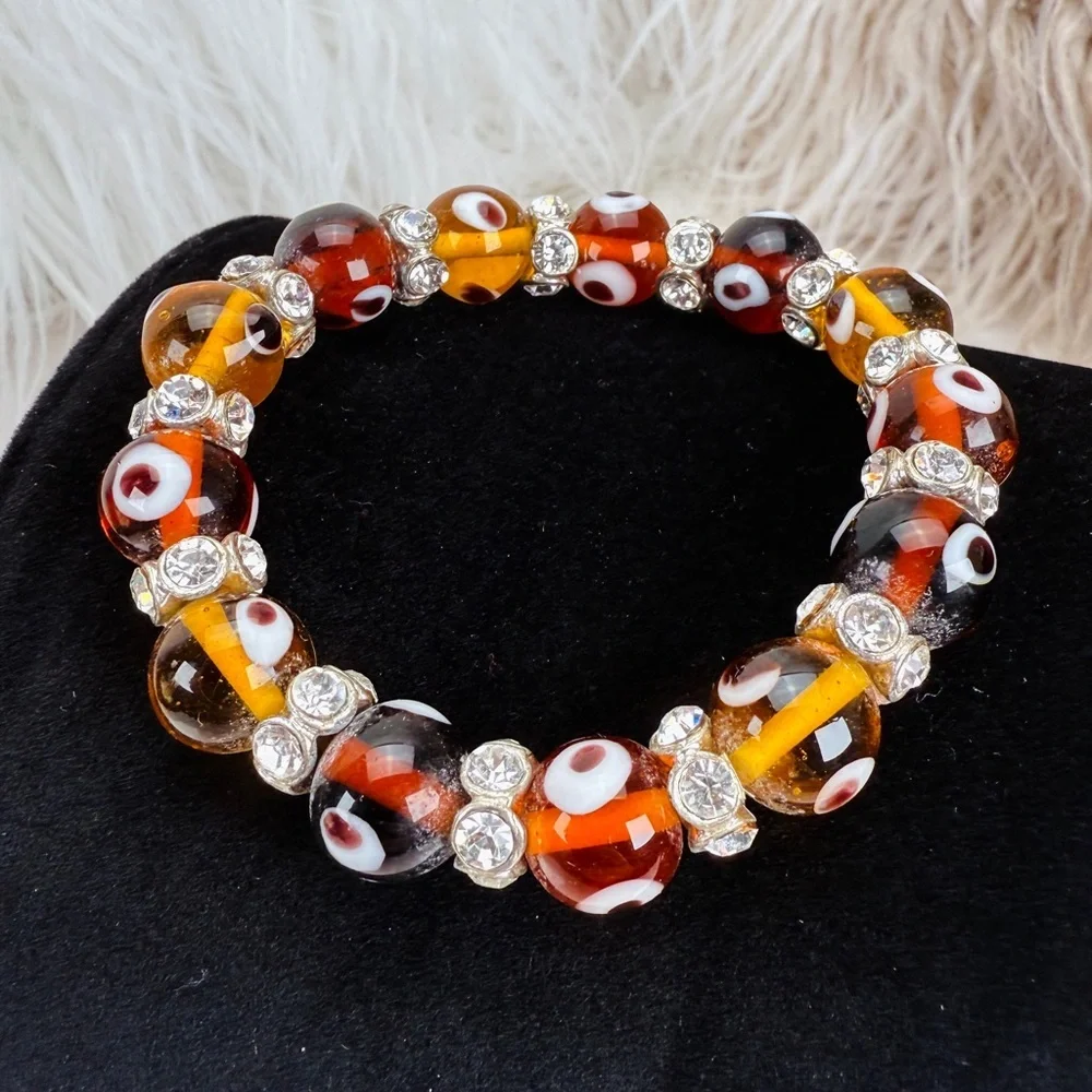 Earthtones Multicolor Beaded Stretch Bracelet